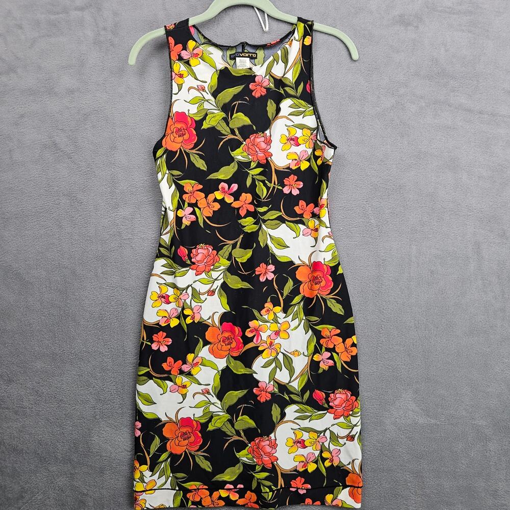 Y2K Eva Varro Floral Artwear Midi Dress Sleeveless Stretch Garden Party M‎